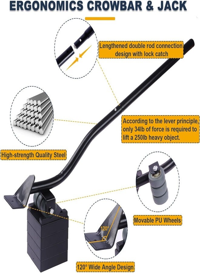 SEVENSPACE Furniture Mover with Wheels & Furniture Lifter Set, 360° Rotation Wheels Furniture Dolly, 500KG Capacity, for Moving Heavy Furniture, Refrigerator, Sofa, Cabinet. - Image 2